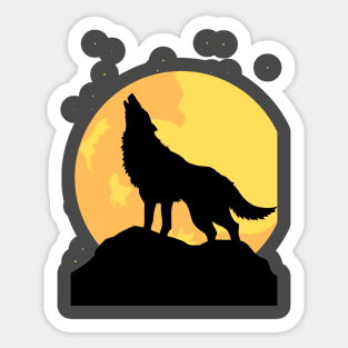 howling at the moon Sticker